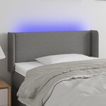 VIDAXL Tete de lit a LED Gris fonce 93x16x78/88 cm Tissu