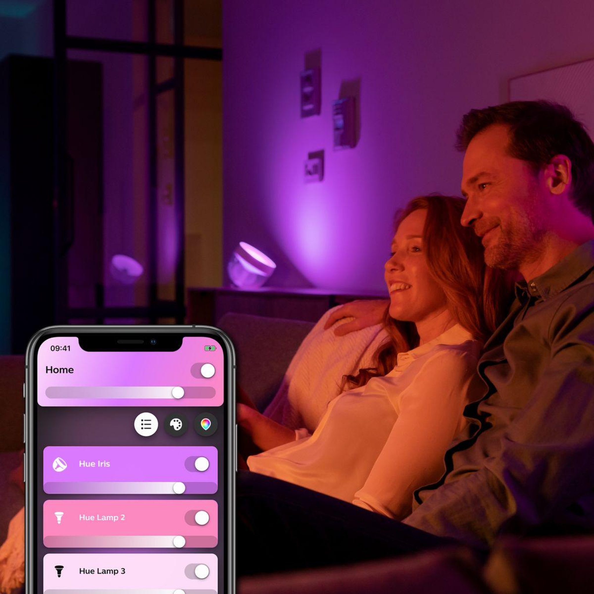 Voir la diapositive 3 : PHILIPS HUE Lampe connectée iris blanc white&color ambiance