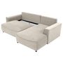 Voir la diapositive 3 : BEST MOBILIER Aurelia - canapé d'angle droit 4 places convertible avec coffre en tissu texturé