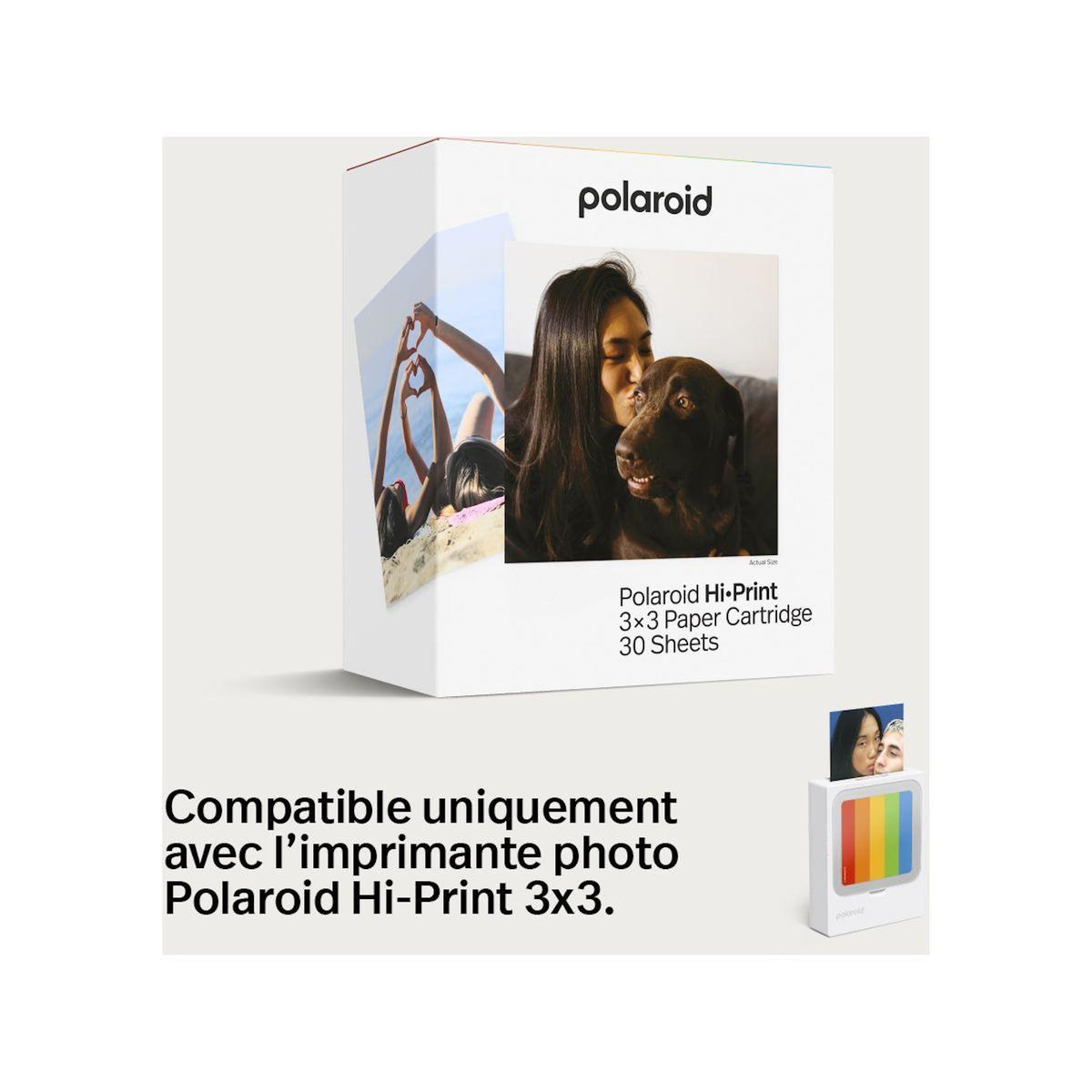 POLAROID Papier photo instantané Polaroid Hi Print 3x3 Paper Cartridge -