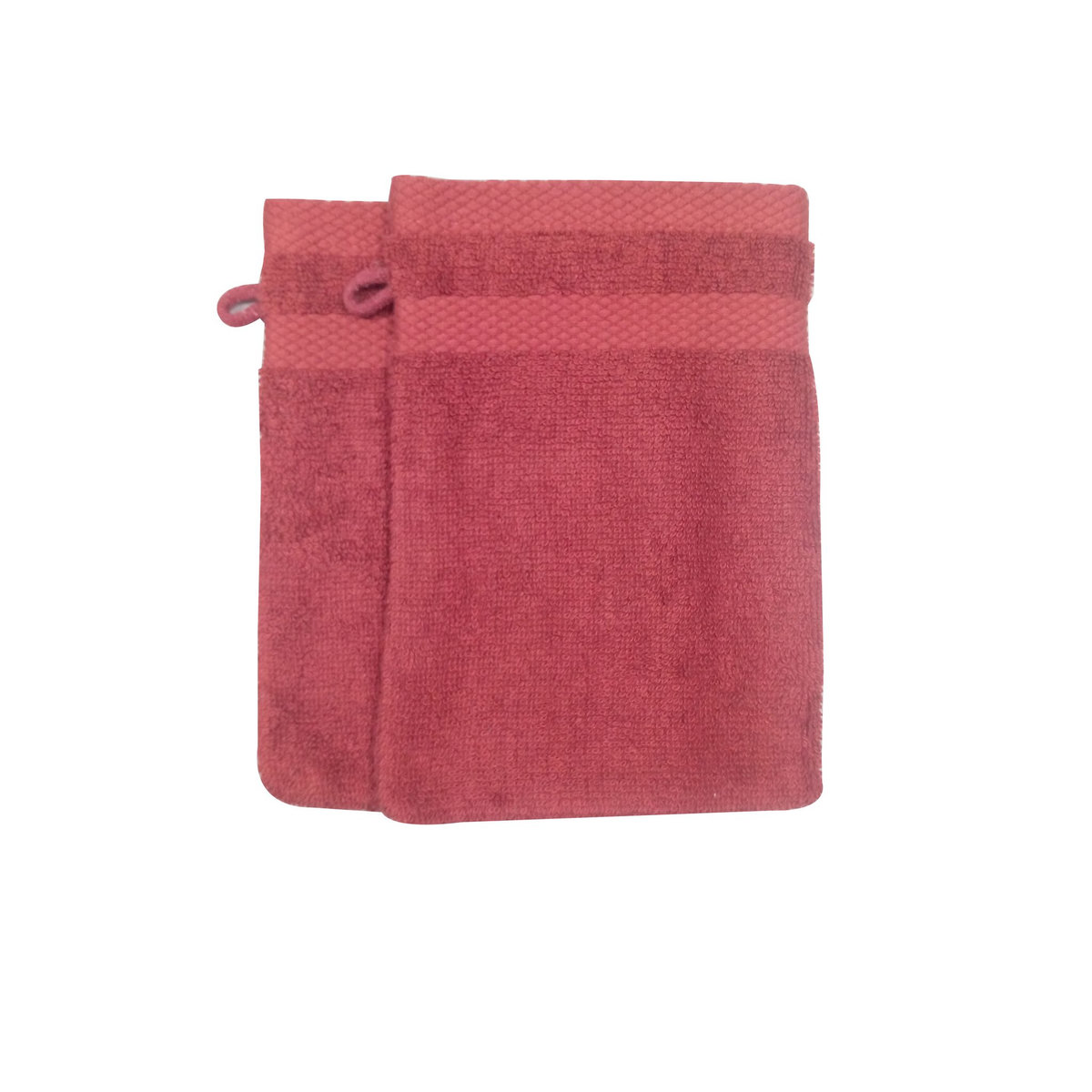 ACTUEL Lot 2 gants de toilette uni en coton tissé 500 g/m²