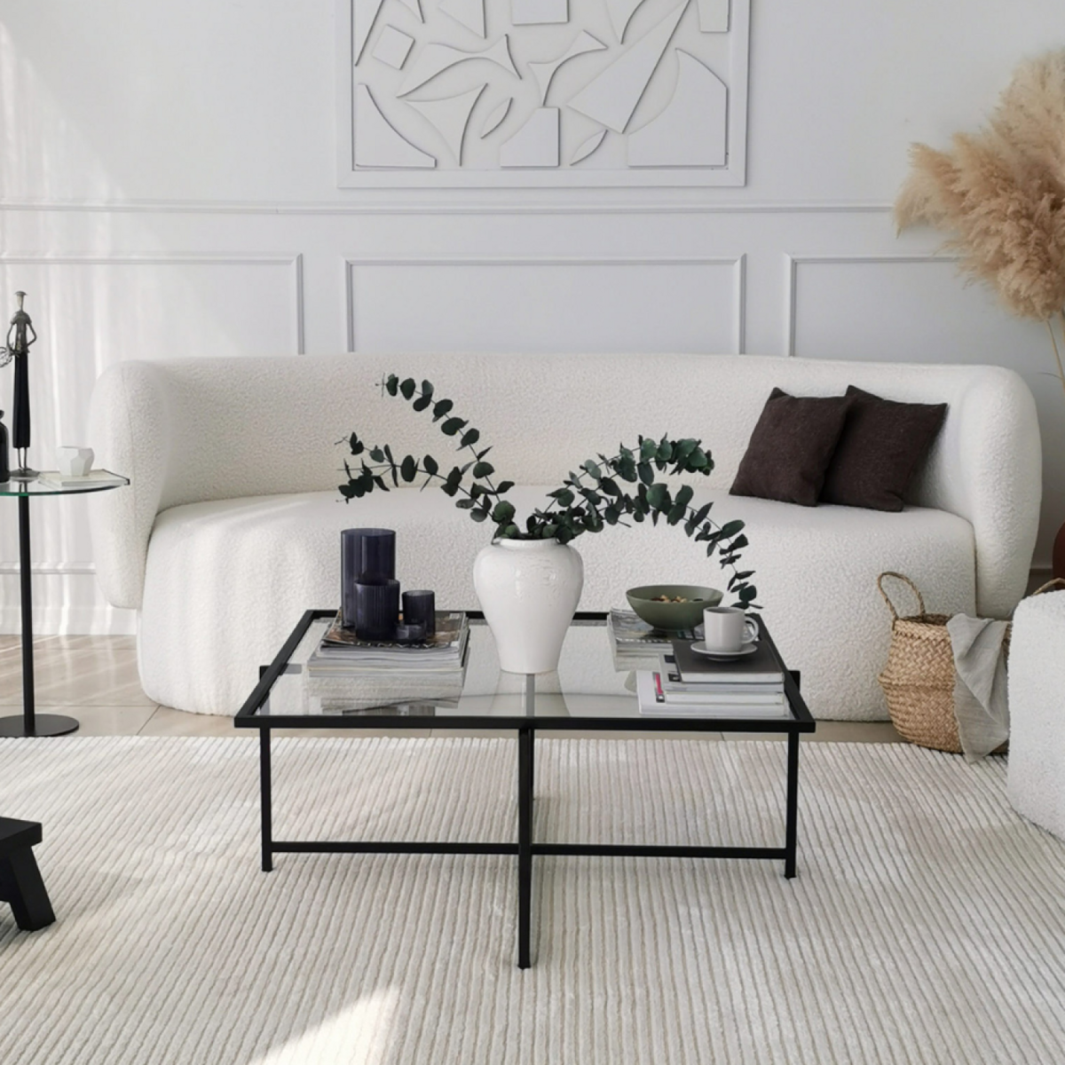 CONCEPT USINE Table basse design noire en verre LIMP