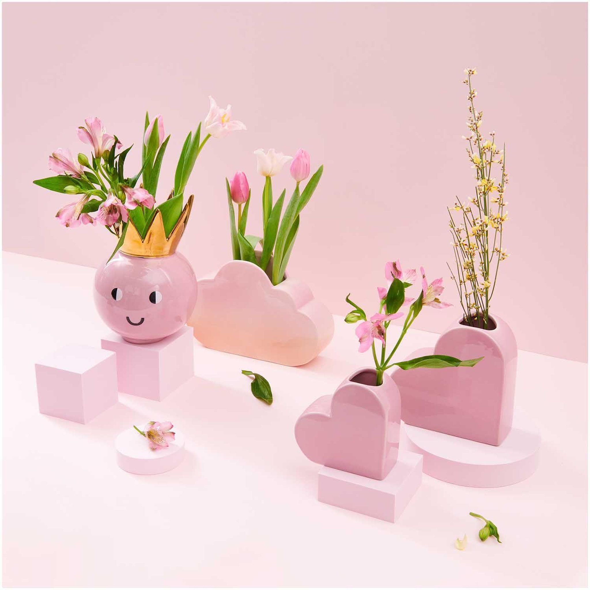 Voir la diapositive 3 : RICO DESIGN Vase en céramique coeur rose 16 cm
