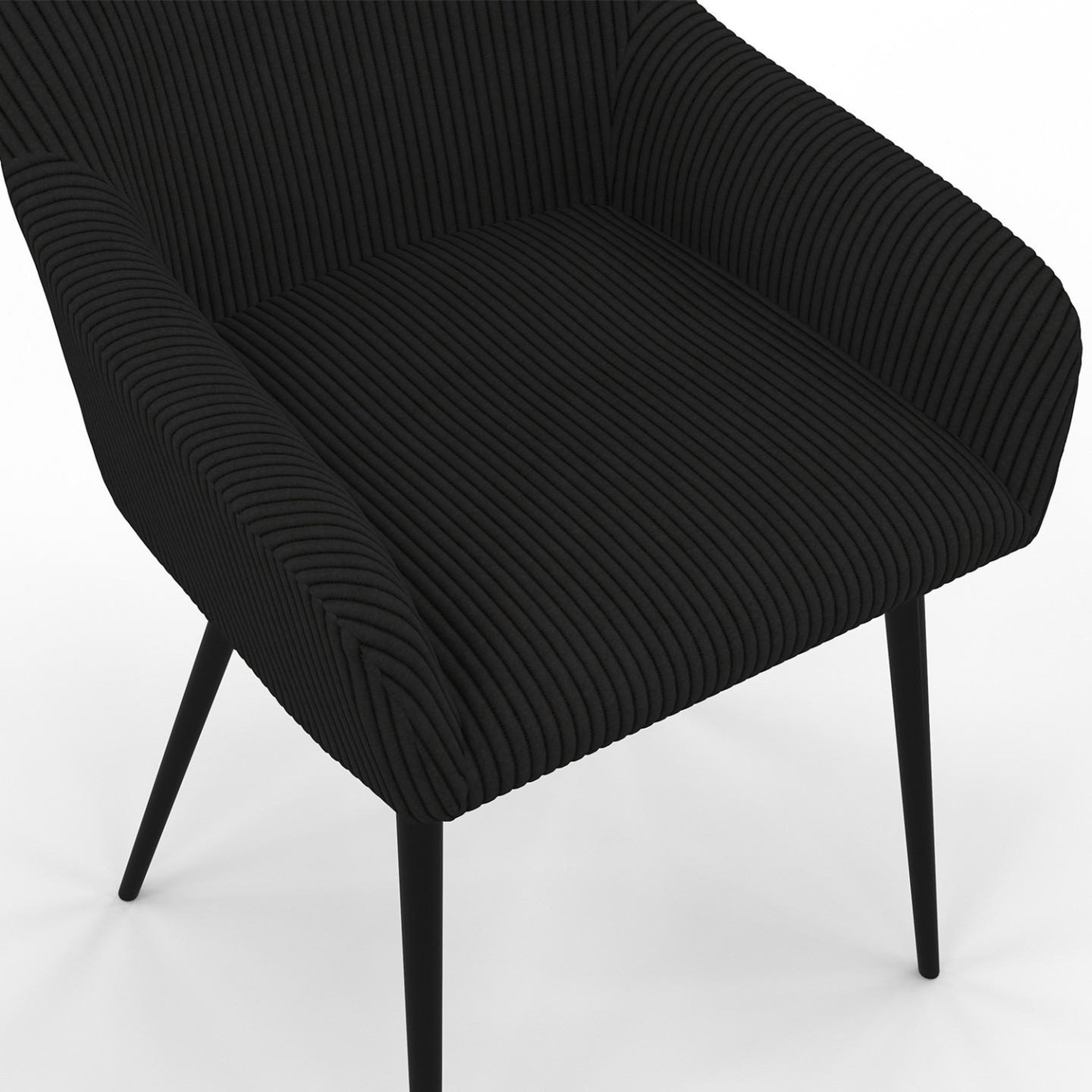 Voir la diapositive 6 : ID MARKET Lot de 2 chaises de salle à manger, fauteuils de table jany en velours côtelé noir