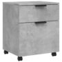 Voir la diapositive 2 : VIDAXL Classeur mobile avec roues Gris beton 45x38x54 cm