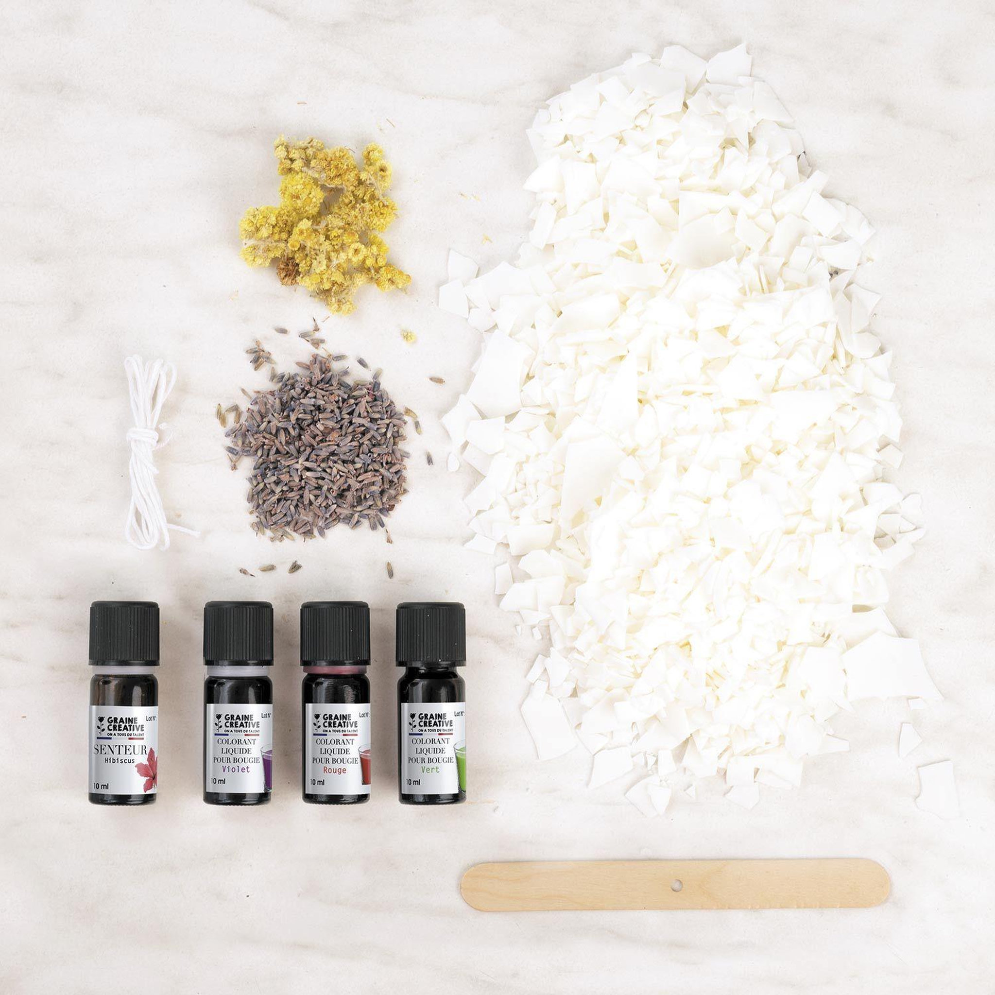 Voir la diapositive 6 : Graine créative Coffret DIY bougies colorées et fleuries