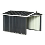 OUTSUNNY Abri de jardin pour tondeuse à gazon robot-tondeuse - garage tondeuse robot - tôle acier ondulé gris blanc