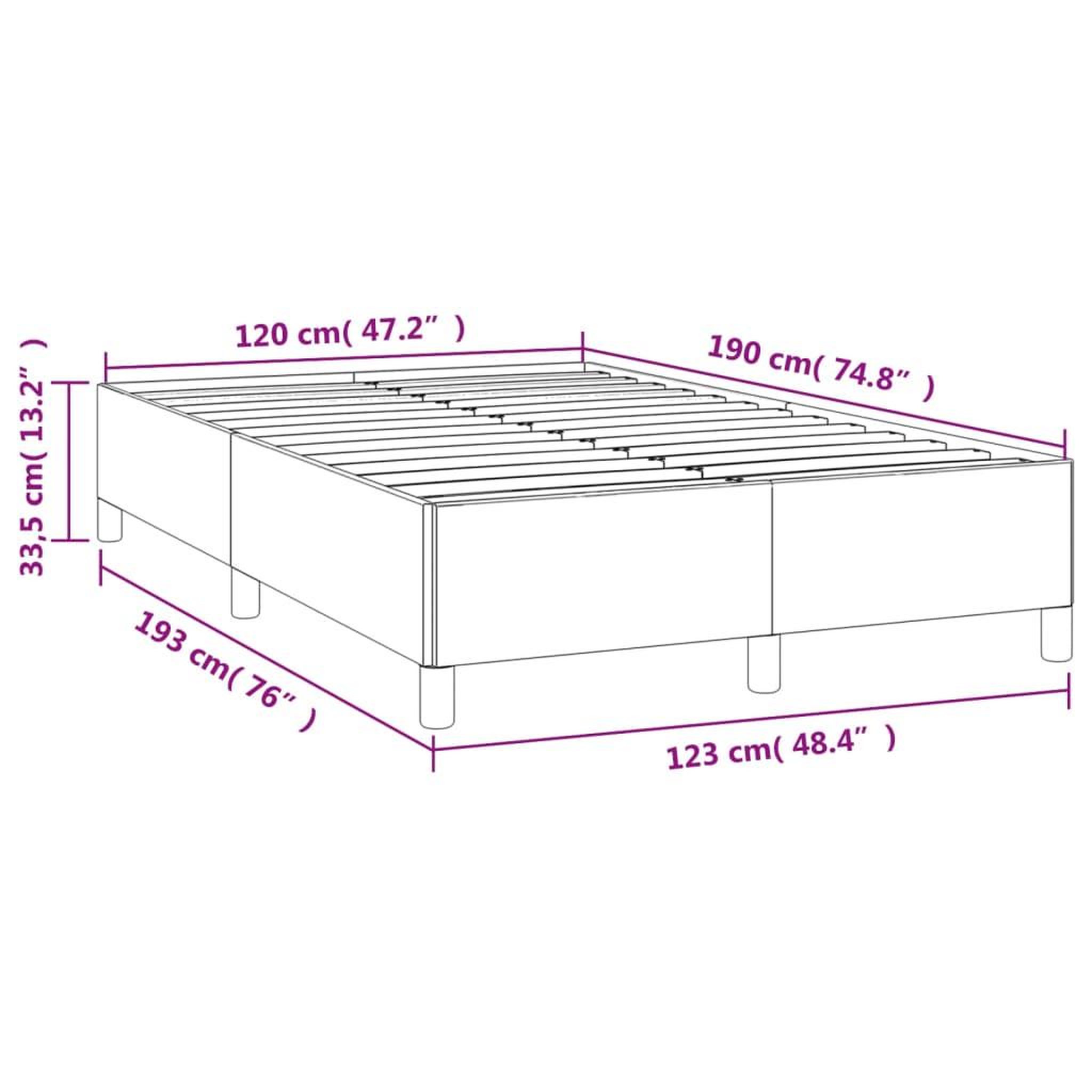 Voir la diapositive 6 : VIDAXL Cadre de lit sans matelas cappuccino 120x190 cm similicuir