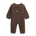 Petit Béguin Surpyjama bébé en sherpa Cracotte. Coloris disponibles : Marron