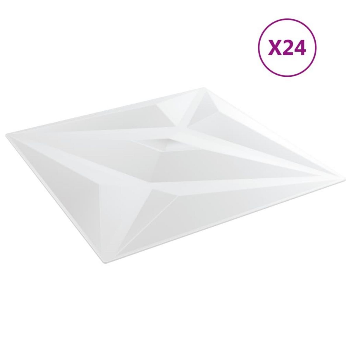 VIDAXL Panneaux muraux 24 pcs blanc 50x50 cm XPS 6 m² etoile