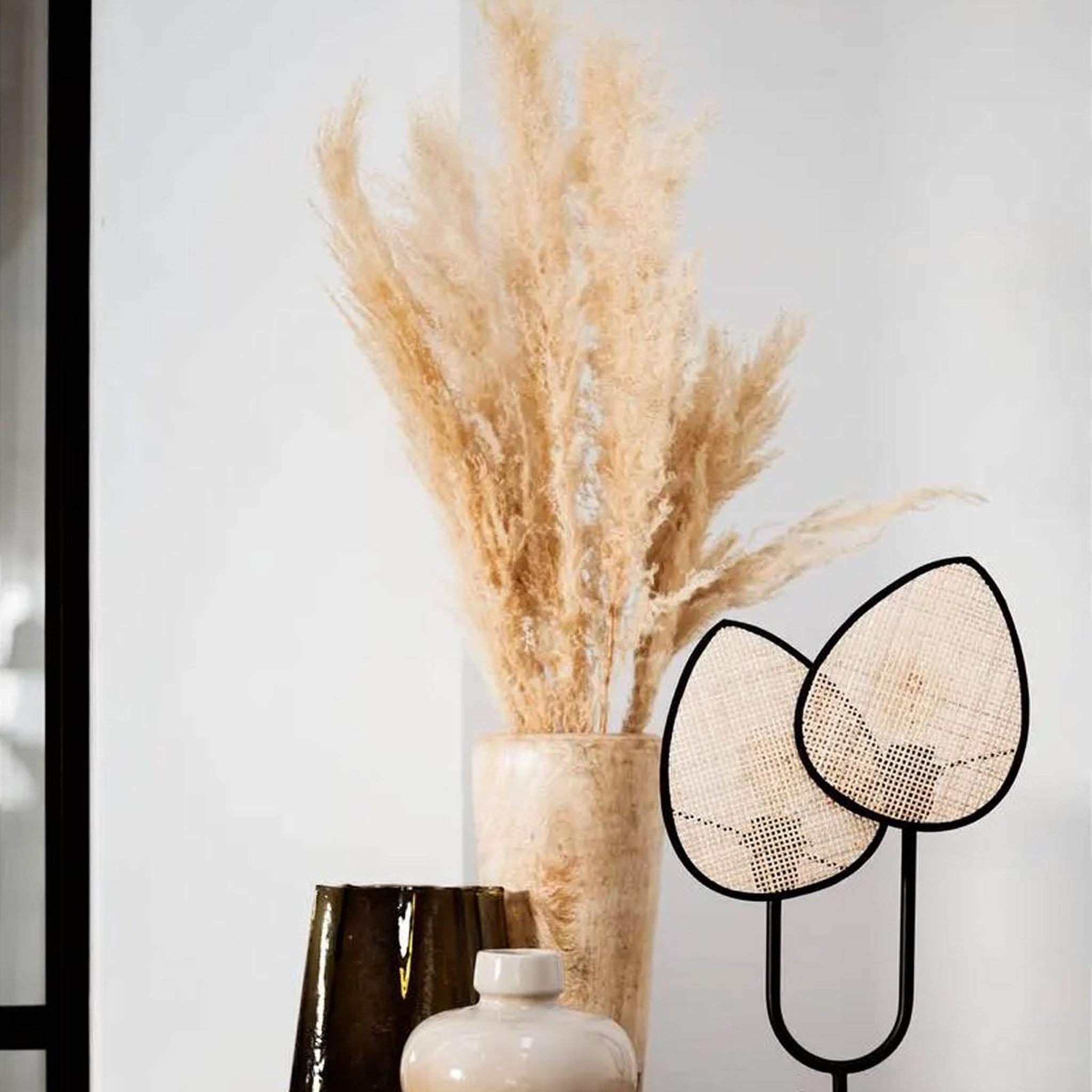 Voir la diapositive 4 : ATMOSPHERA Lot de 6 fleurs séchées  pampa  66cm naturel