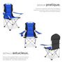 Voir la diapositive 3 : tectake Chaises de camping Pliable, rembourrée bleu ensemble de 4