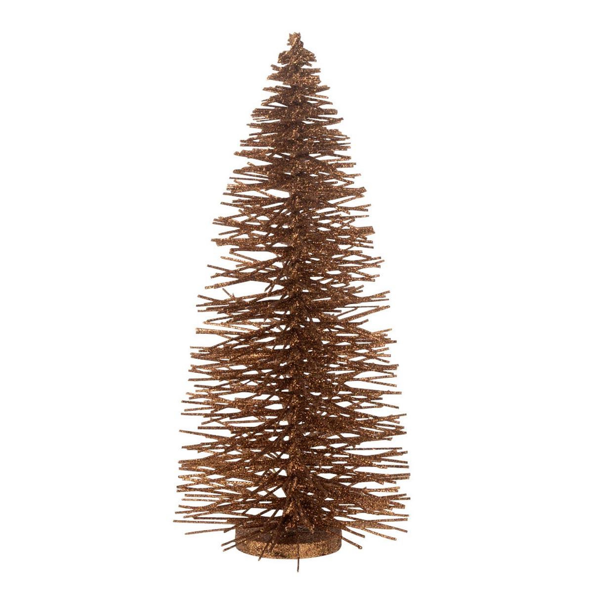 J-LINE Sapin de noël déco à paillettes  copper  48cm marron