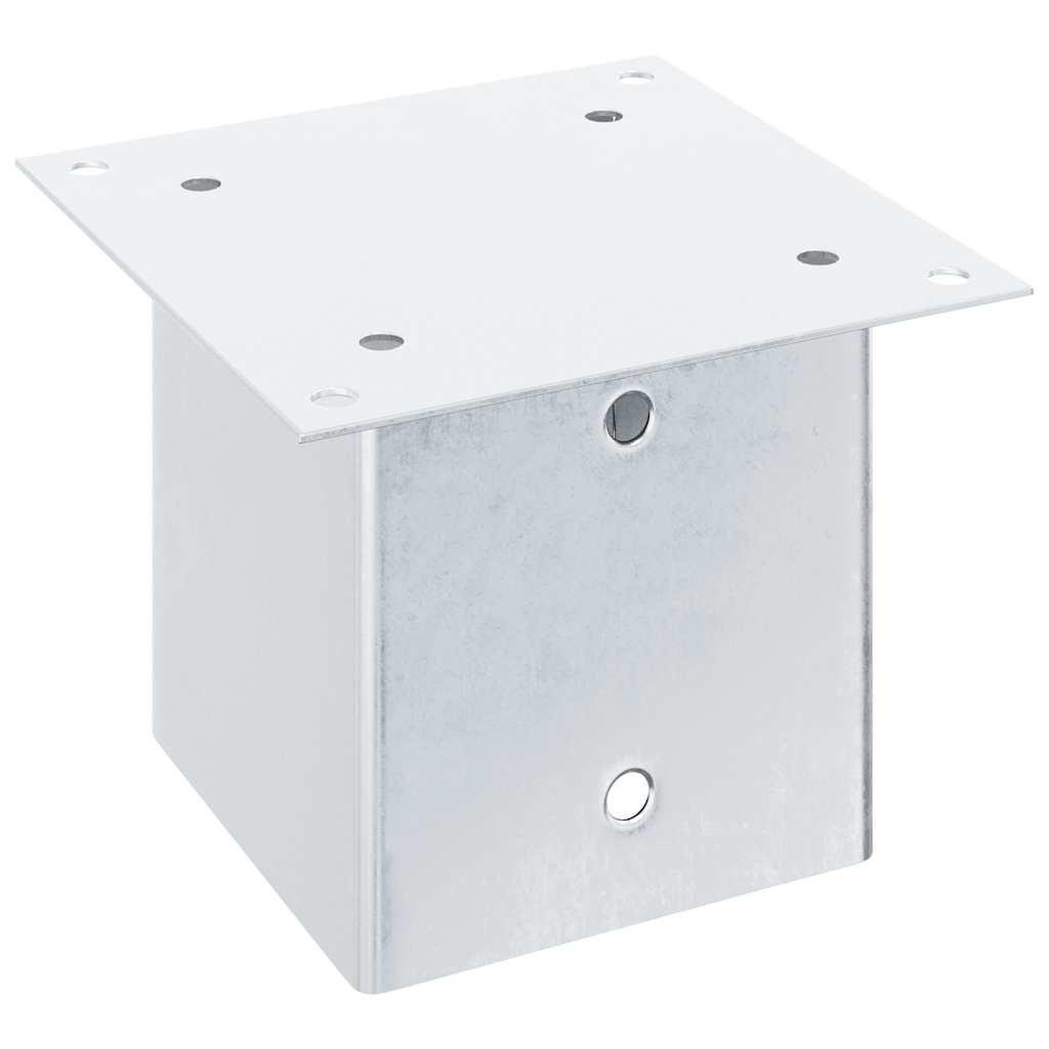 Voir la diapositive 5 : VIDAXL Bases de poteau carrees 4 pcs argent 141x141 mm acier galvanise
