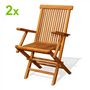 Voir la diapositive 1 : CONCEPT USINE Lot de 2 fauteuils pliants jardin teck massif brut TECK