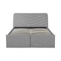 Cadre de lit coffre avec 2 tiroirs frontaux en tissu gris clair 160x200 UMEA