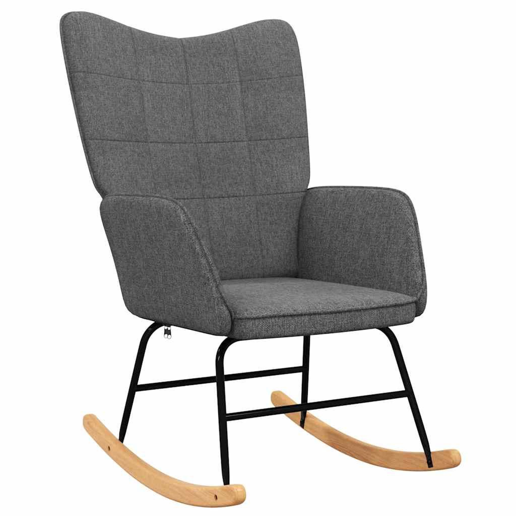 Voir la diapositive 4 : VIDAXL Chaise a bascule avec tabouret Gris fonce Tissu