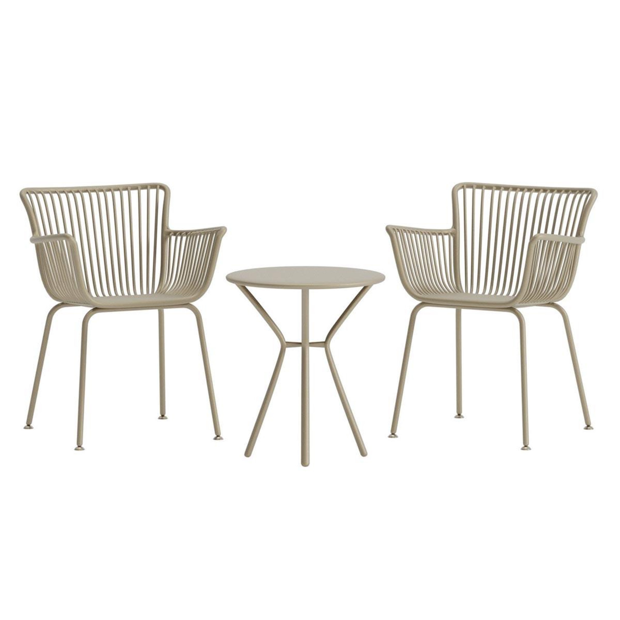 Paris Prix Ensemble table de jardin & 2 chaises  sifnos  60cm beige