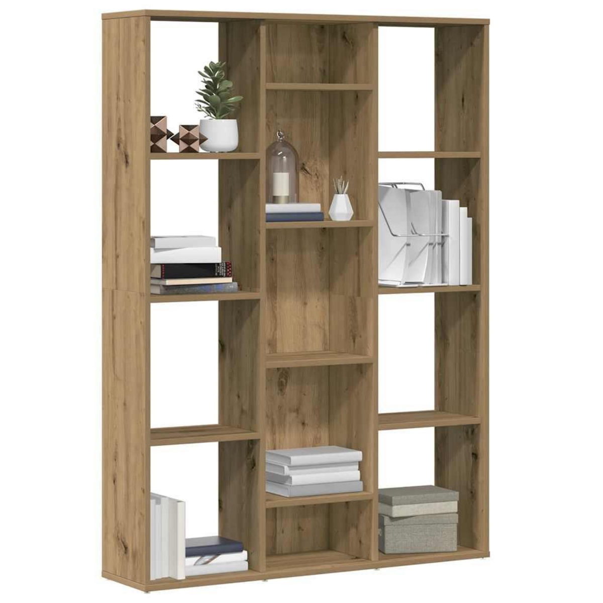 VIDAXL Separateur de piece/Bibliotheque chene artisanal 100x24x140 cm