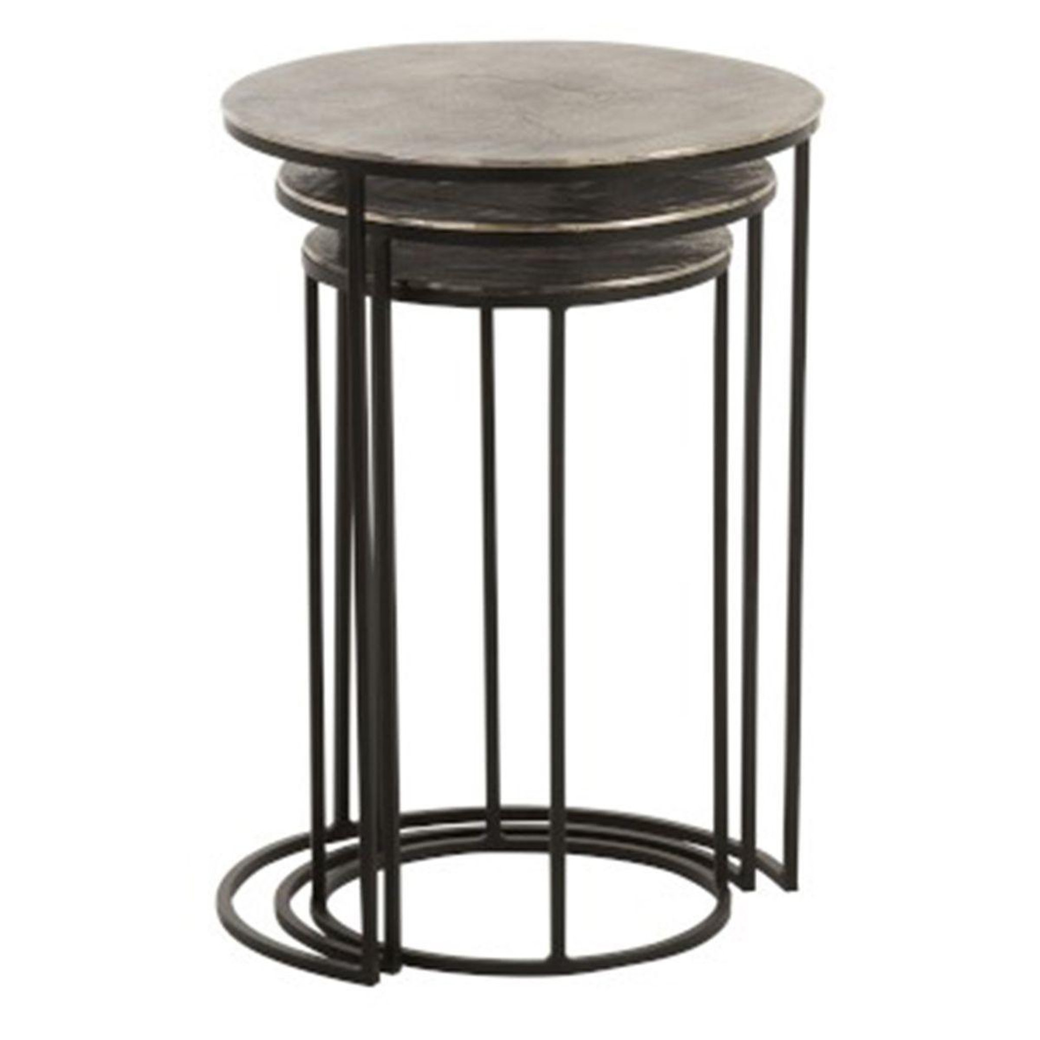 Voir la diapositive 2 : J-LINE Lot de 3 tables gigognes design  roday  60cm noir