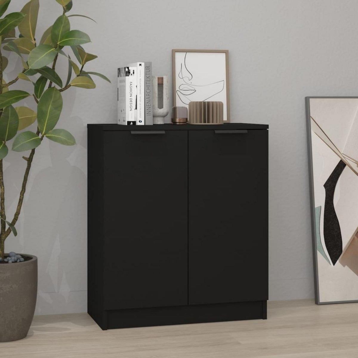 VIDAXL Buffet Noir 60x30x70 cm Bois d'ingenierie