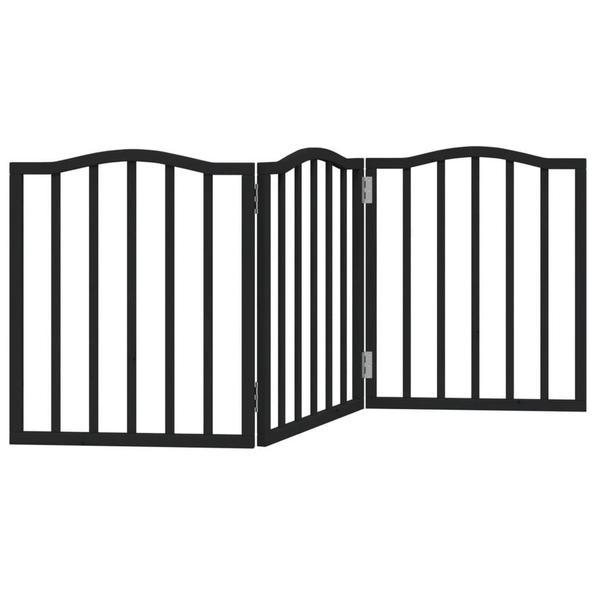 Voir la diapositive 2 : VIDAXL Barriere pour chien pliable 3 panneaux noir bois de peuplier