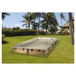 UBBINK Piscine hors sol bois rectangulaire - 350x650x140cm -  Liner Beige- LINEA