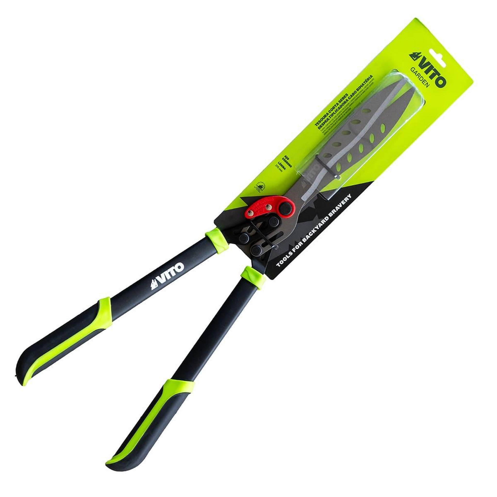 Voir la diapositive 4 : VITO Cisaille de jardin avec levier démultiplicateur lame 27.5cm – sécateur jardin coupe arbustes, haies, branches vito