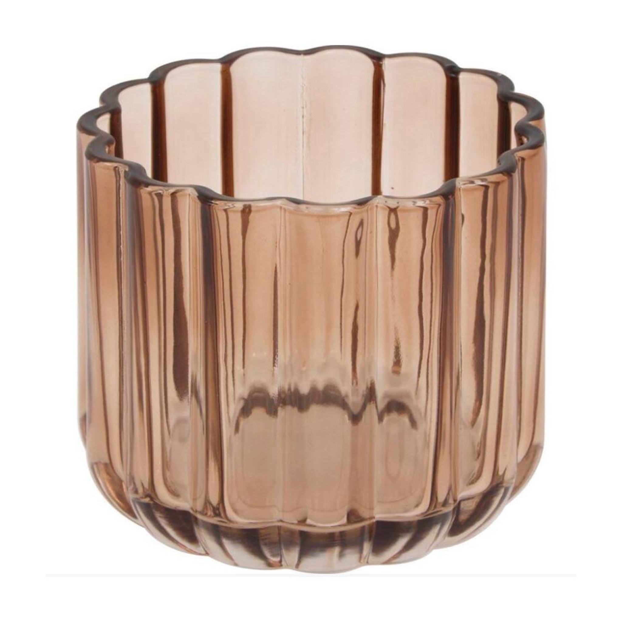 Voir la diapositive 3 : FIVE Pot à coton en verre  floréa  11cm ambre