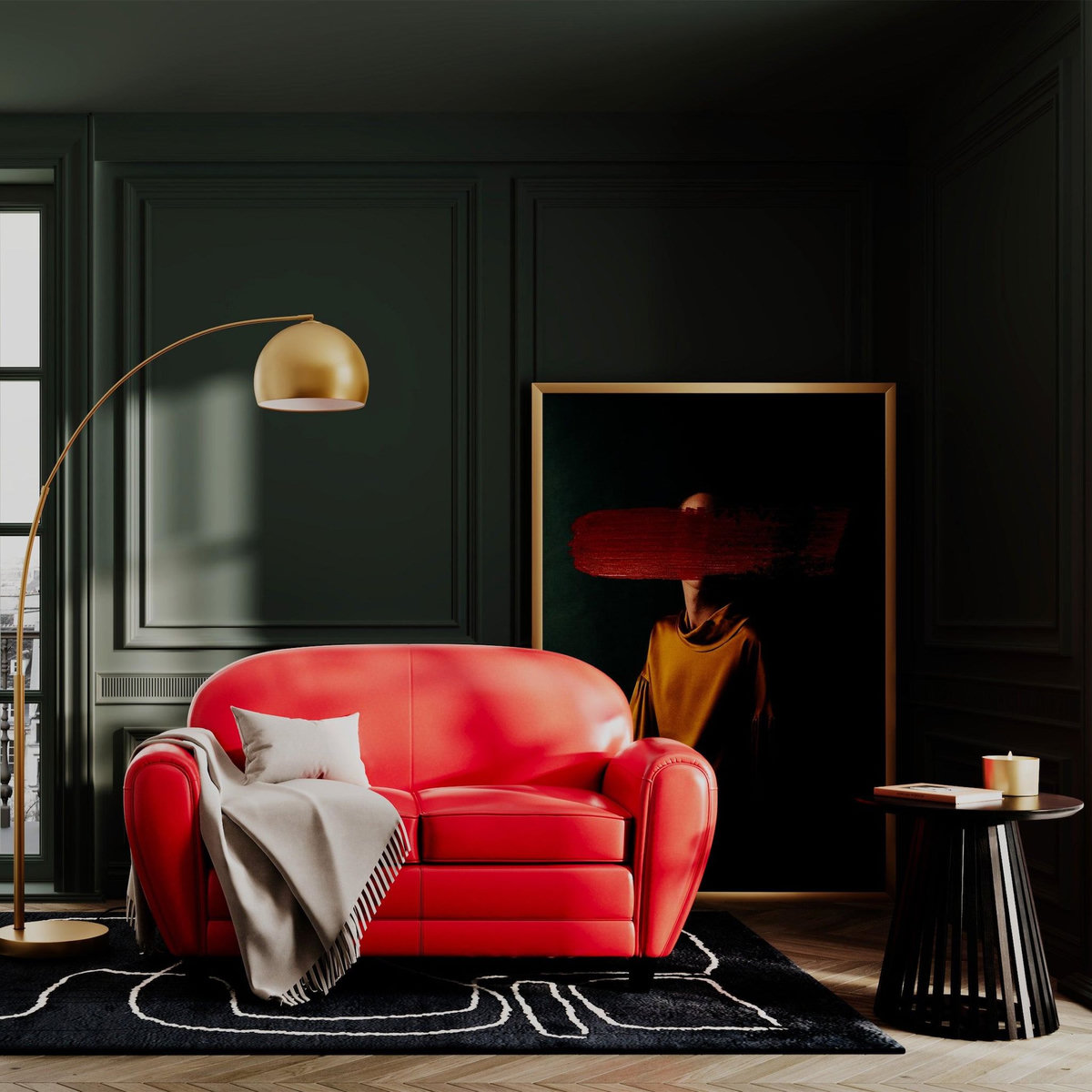 Rendez vous déco Canapé 2 places noir en croute de cuir enduite - Club