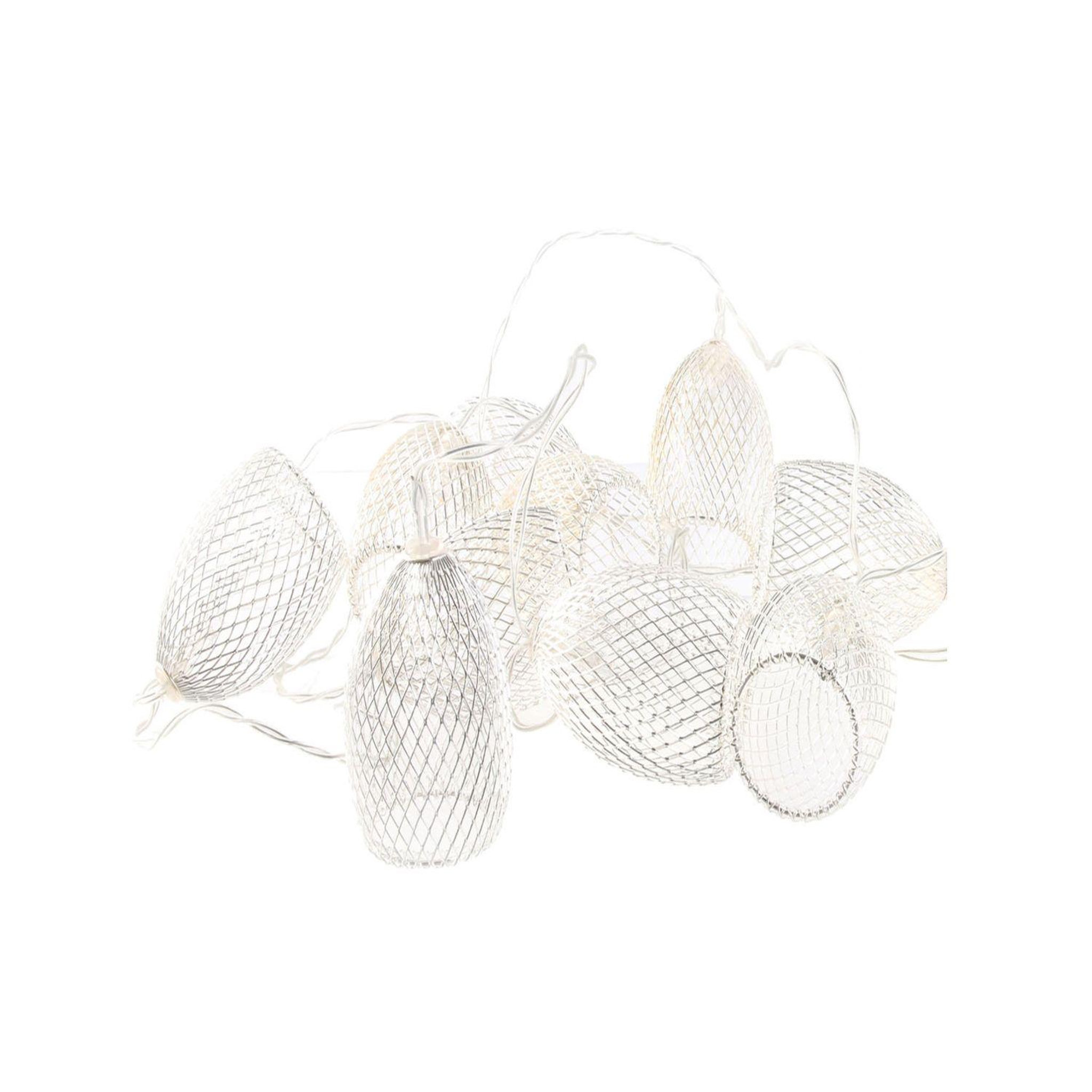 The Home Deco Factory Guirlande lumineuse en métal 10 led cage - l. 175 cm - argent