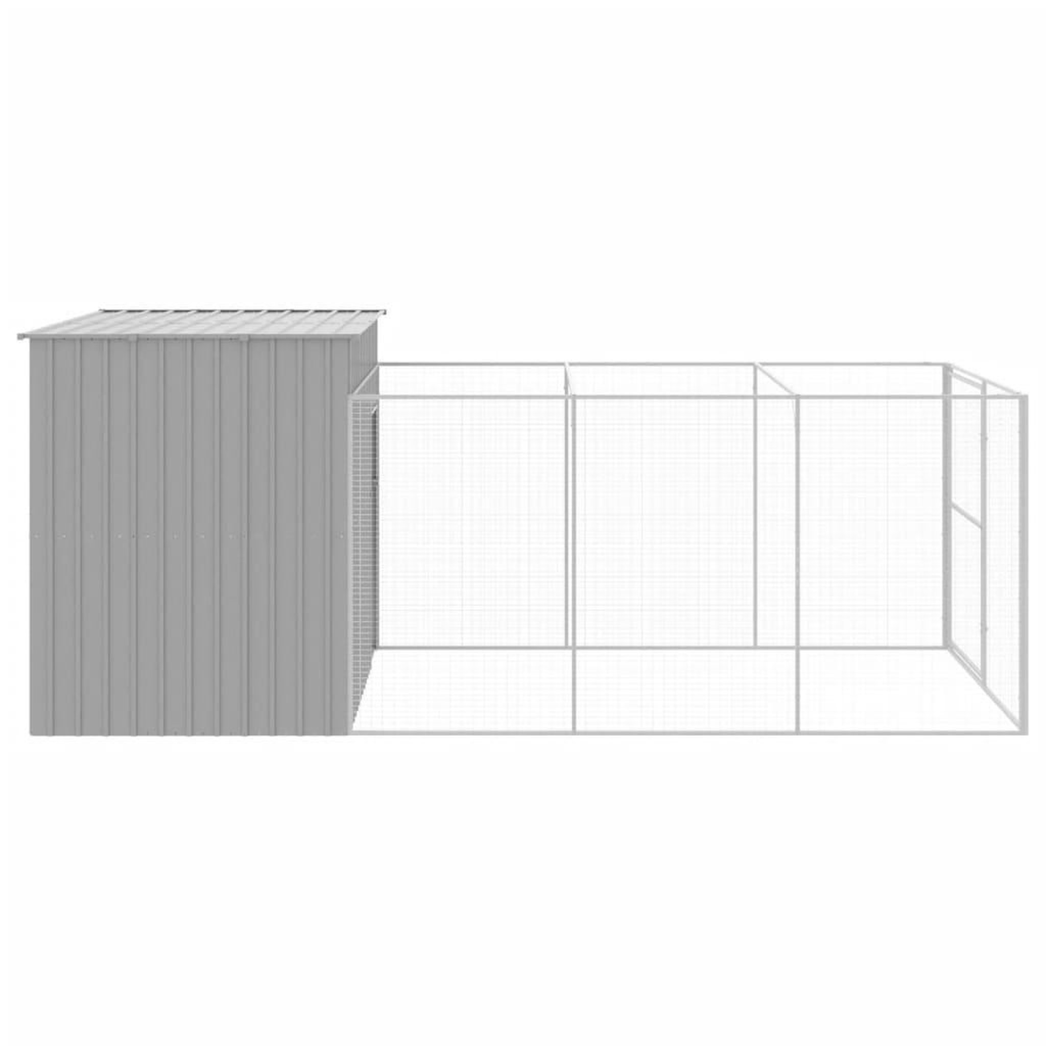 Voir la diapositive 4 : VIDAXL Niche pour chien avec cour gris clair 214x457x181 cm