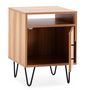 Voir la diapositive 3 : VS VENTA-STOCK Table de chevet Alma 1 porte coloris bois, pieds métal
