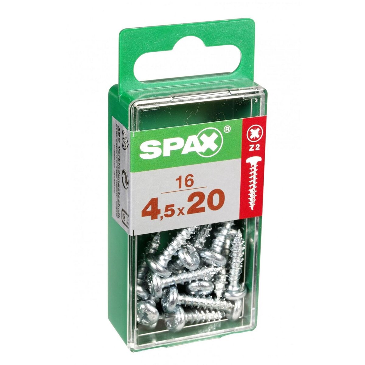 CENTRALE BRICO Lot de 16 vis acier tête ronde torx SPAX, Diam.4.5 mm x L.20 mm