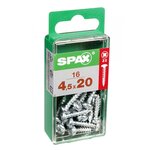 CENTRALE BRICO Lot de 16 vis acier tête ronde torx SPAX, Diam.4.5 mm x L.20 mm