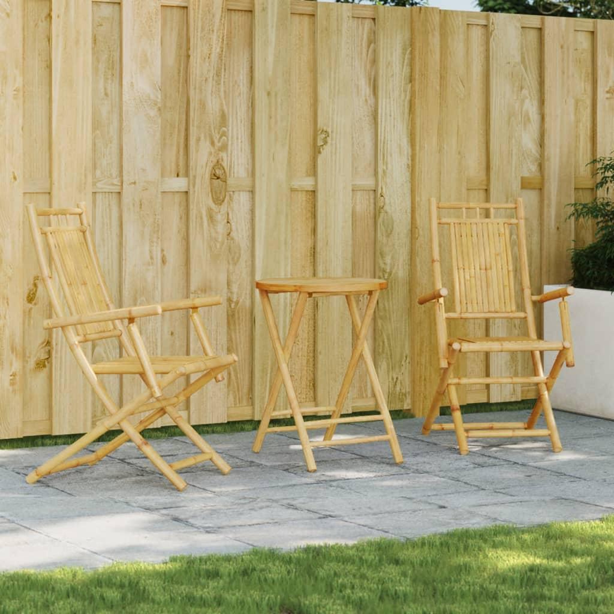 VIDAXL Ensemble de bistro 3 pcs bambou