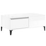 Voir la diapositive 2 : VIDAXL Table basse Blanc brillant 90x50x36,5 cm Bois d'ingenierie