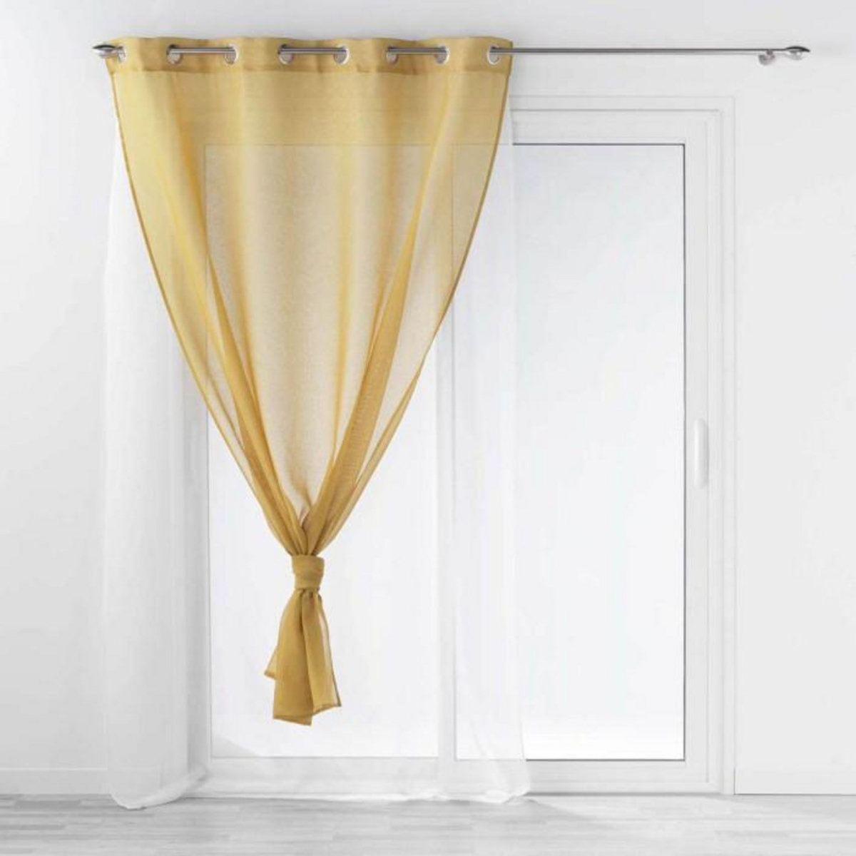 Paris Prix Rideau Voilage à Œillets  Duetto  140x240cm Miel & Blanc