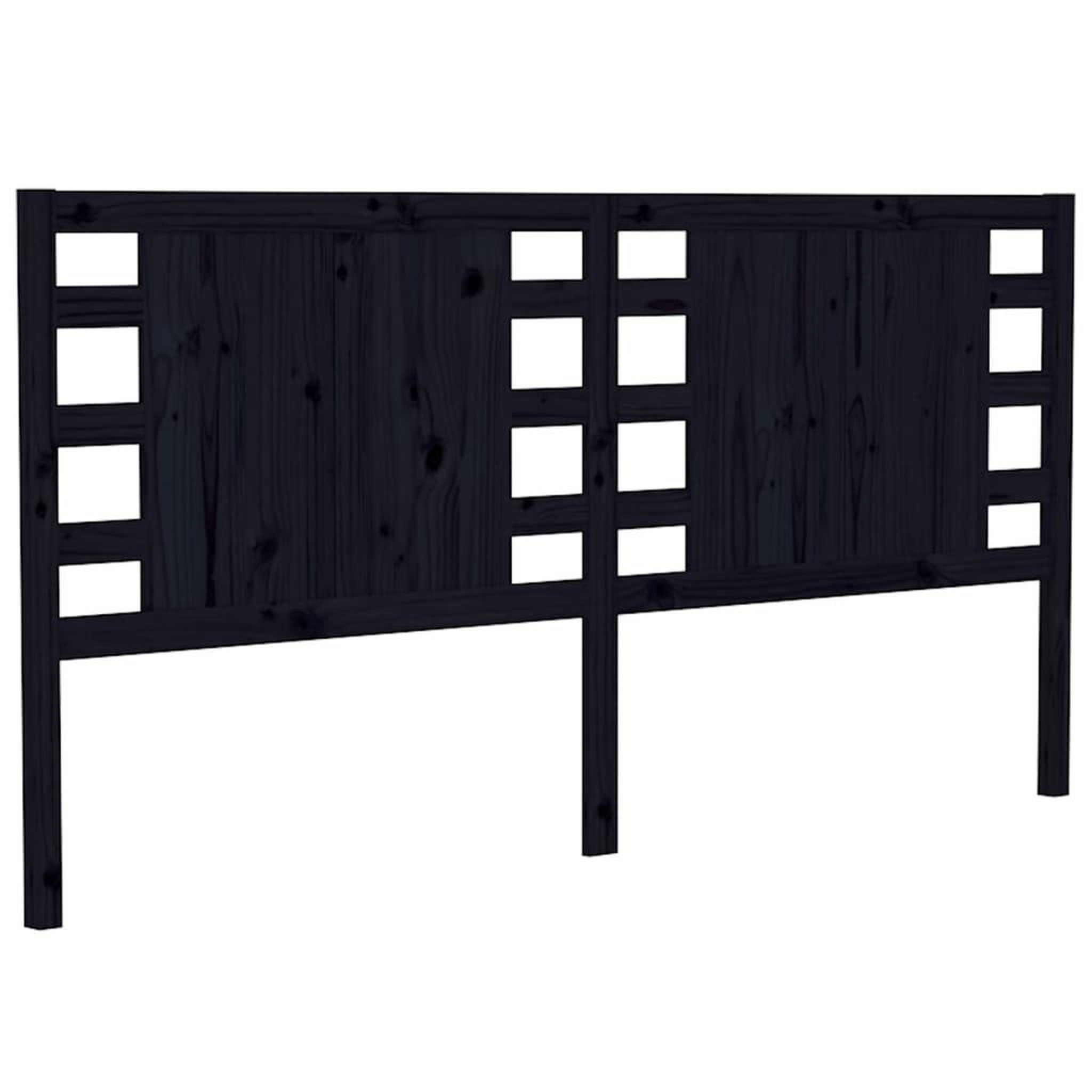 Voir la diapositive 2 : VIDAXL Tete de lit Noir 146x4x100 cm Bois massif de pin