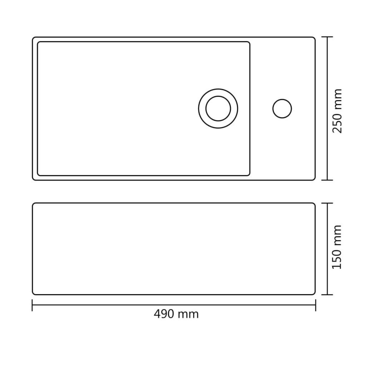 VIDAXL Lavabo avec trop-plein 49 x 25 x 15 cm Ceramique Argente