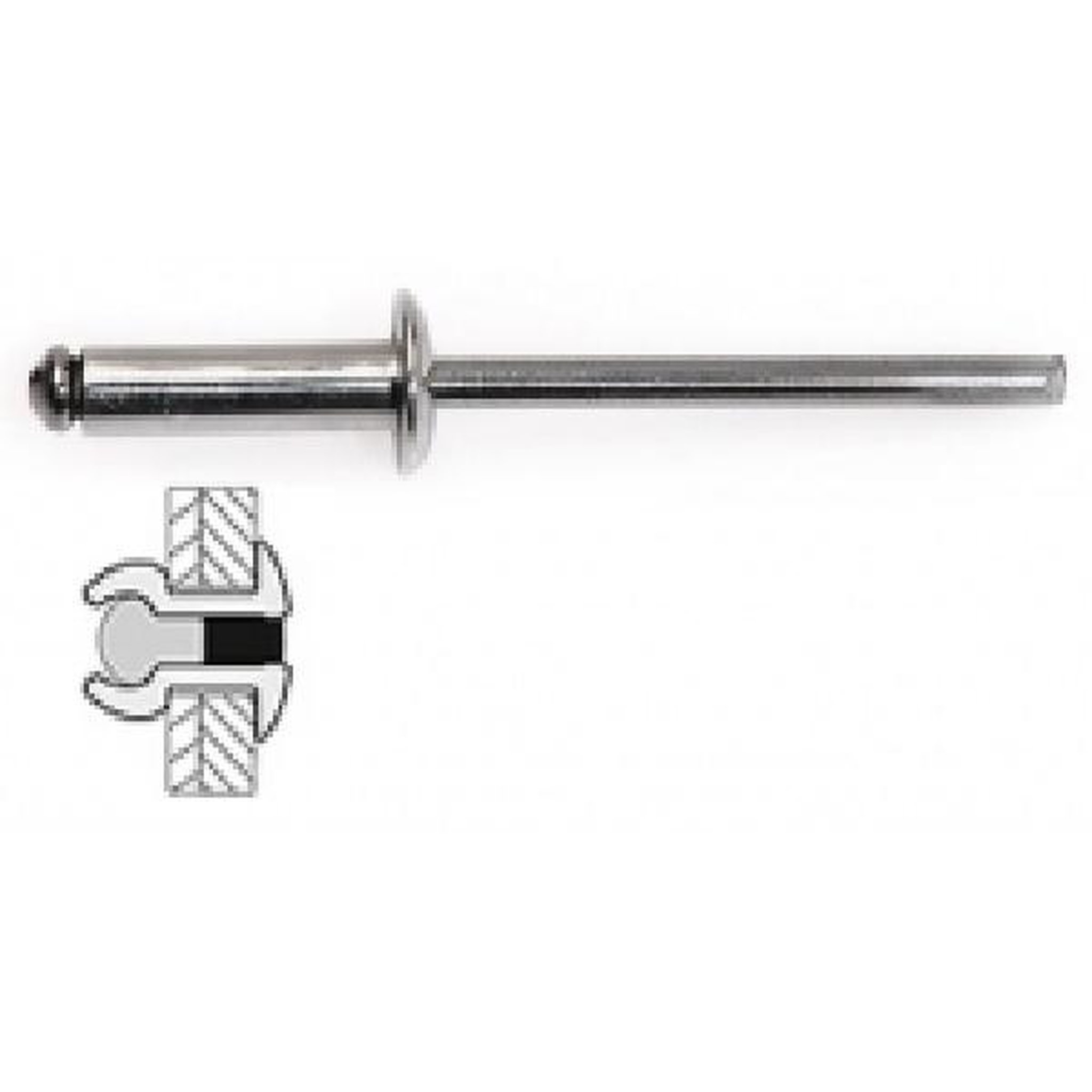 TECHMAN 50 rivets acier / acier à tête plate Ø 4,8 x 10 mm