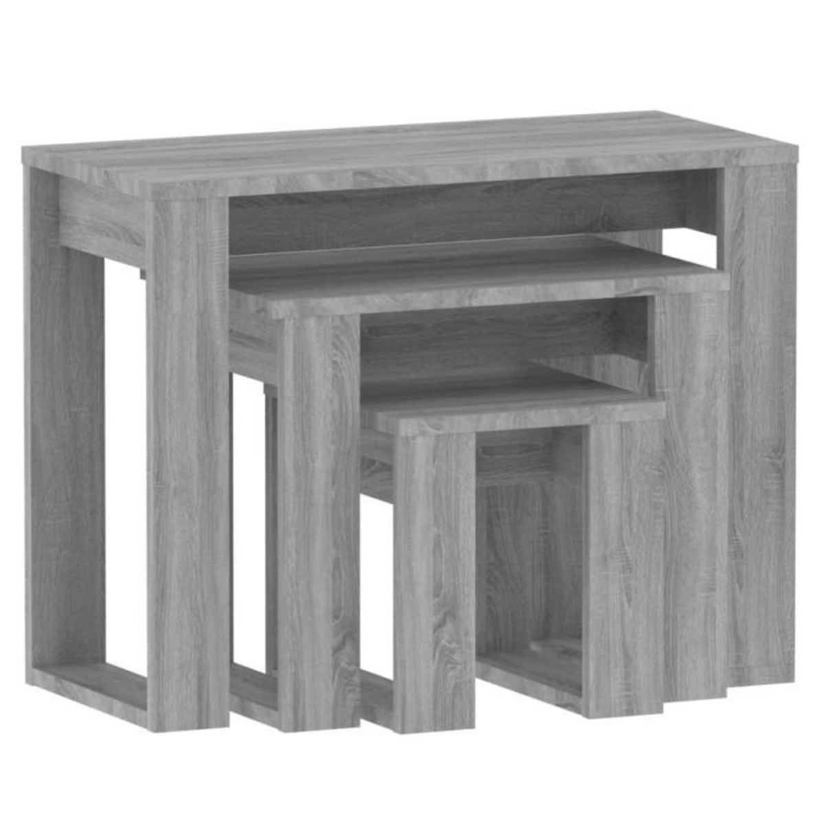 VIDAXL Tables gigognes 3 pcs Sonoma gris Bois d ingénierie
