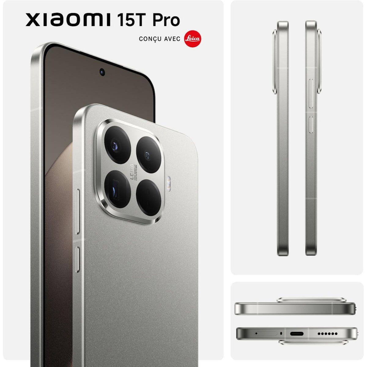 XIAOMI Smartphone 15T Pro conçu avec Leica 512Go Gris