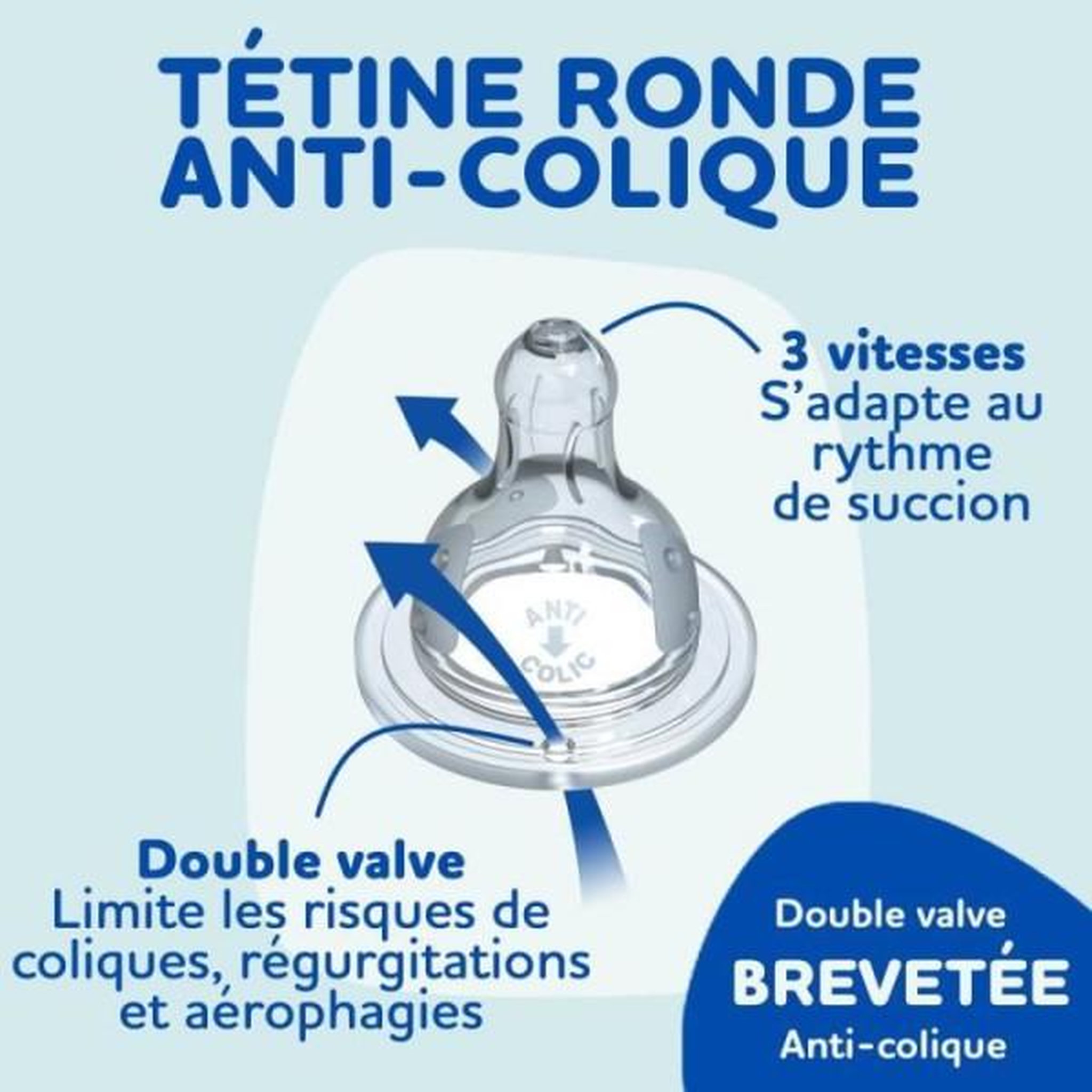 Voir la diapositive 2 : DODIE Lot de 4 tétines rondes DODIE Initiation - Débit 4