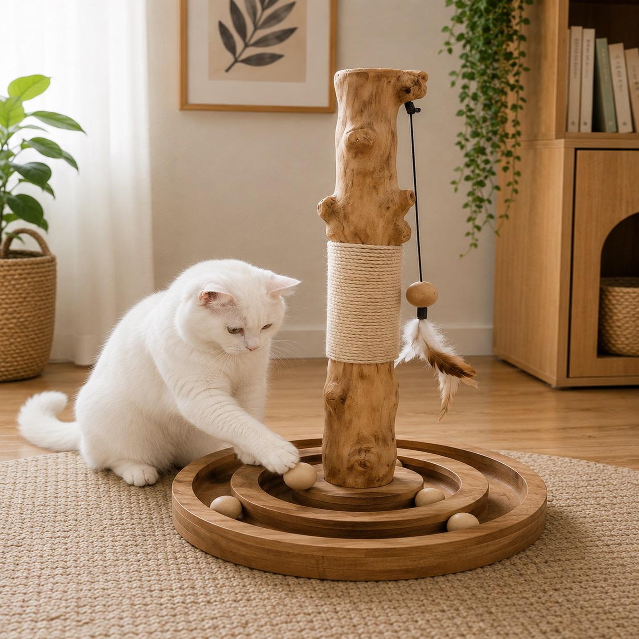 Voir la diapositive 4 : Eden Jouet a griffer kofti pour chat arbre interactif avec circuit 54cm
