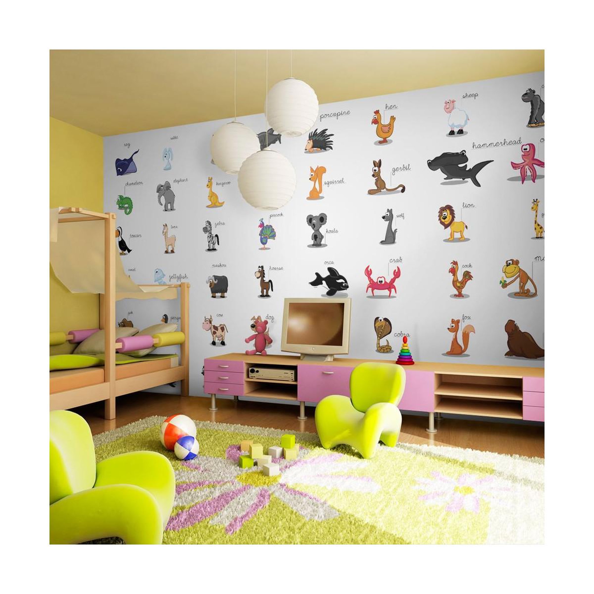 Paris Prix Papier peint xxl  learning by playing animals  270x550cm