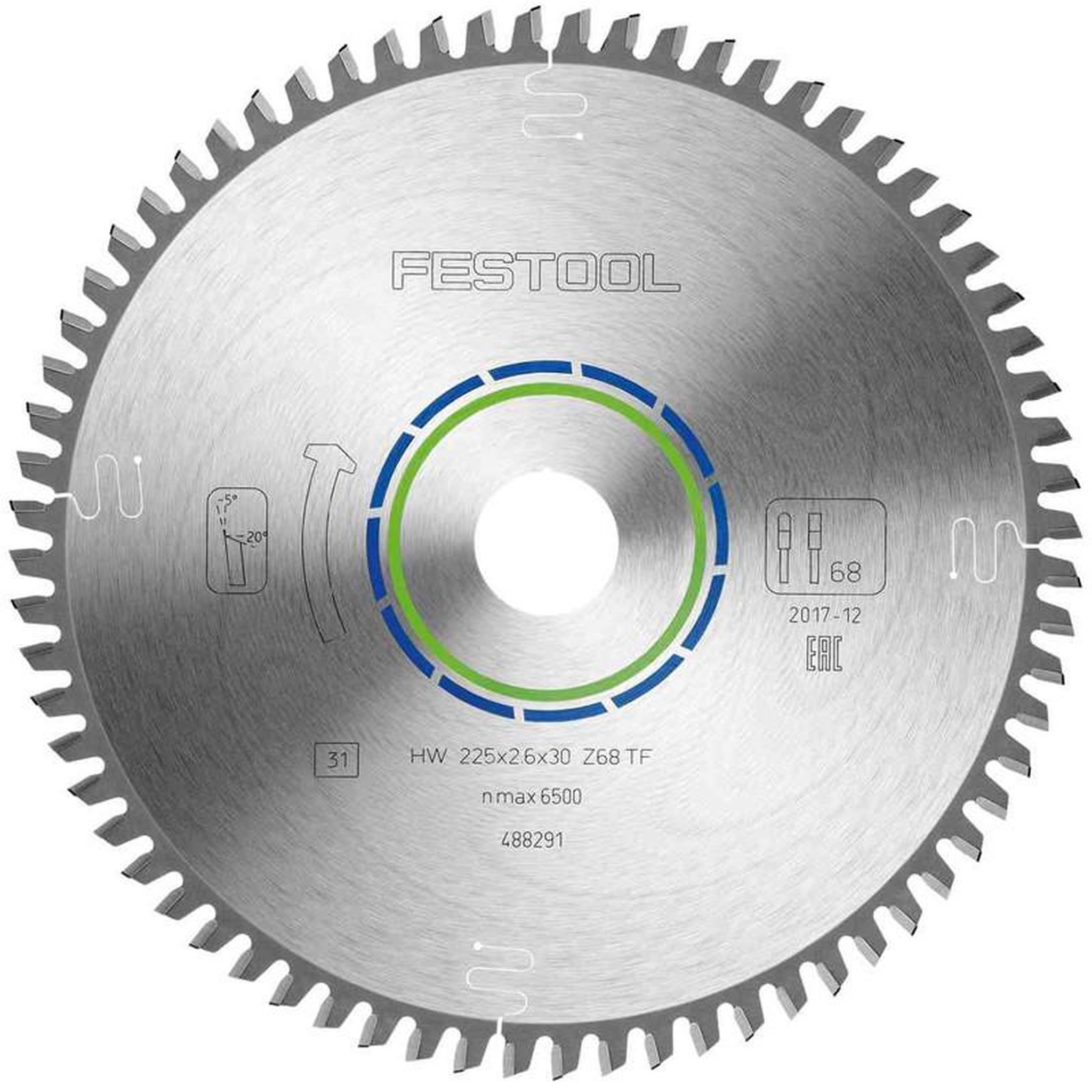 FESTOOL Lame de scie circulaire ALUMINIUM PLASTICS HW 225x2,6x30 TF68 FESTOOL 488291