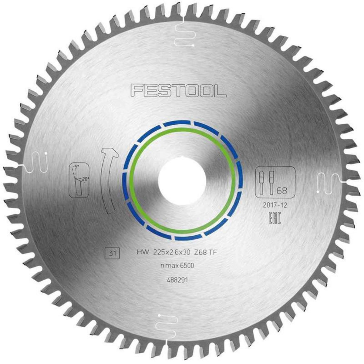FESTOOL Lame de scie circulaire ALUMINIUM PLASTICS HW 225x2,6x30 TF68 FESTOOL 488291