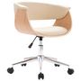 Voir la diapositive 2 : VIDAXL Chaise pivotante de bureau Creme Bois courbe et similicuir