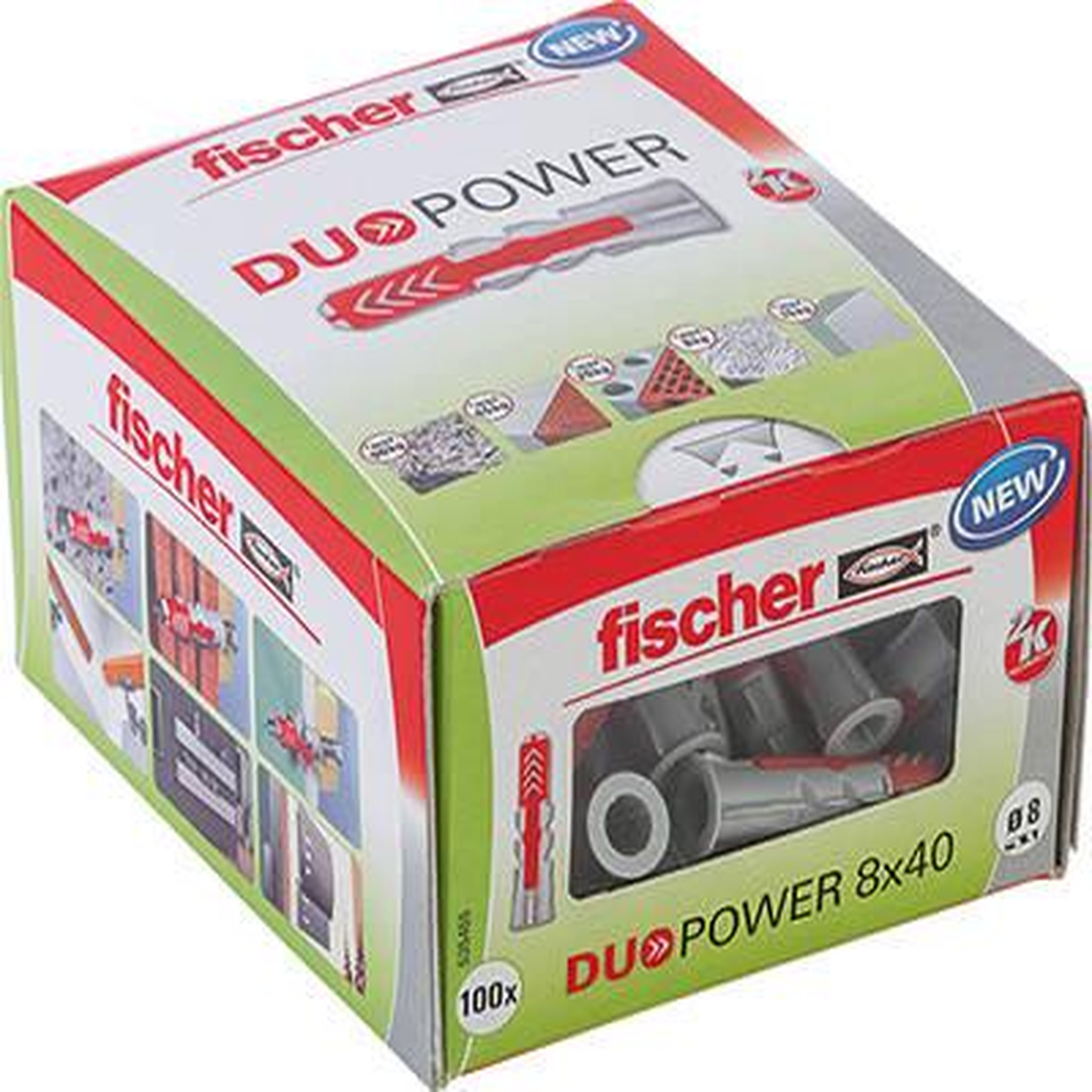 Fischer Boîte de 100 Chevilles DUOPOWER 8x40 DIY